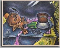 STILL LIFE AND KETTLE 2005 oil/canvas 24" x 30"